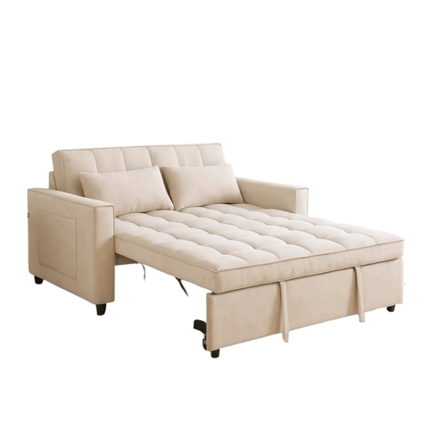 LEAH 2 SEATER SOFA BED - BEIGE