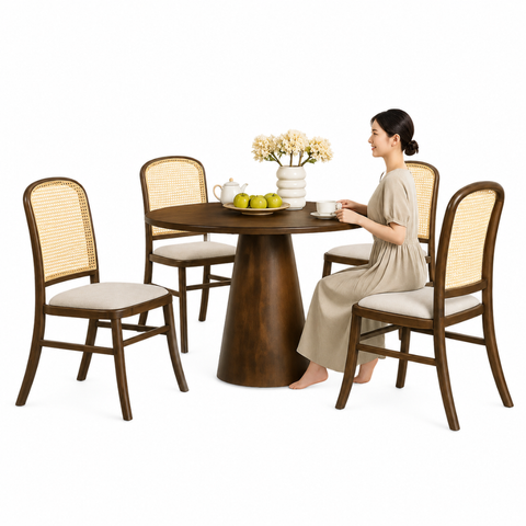 KRISTA DINING SET - WALNUT