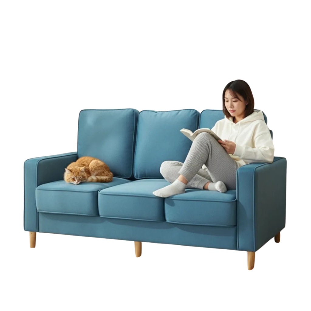 JAECOO 3 SEATER SOFA PET FRIENDLY - BLUE