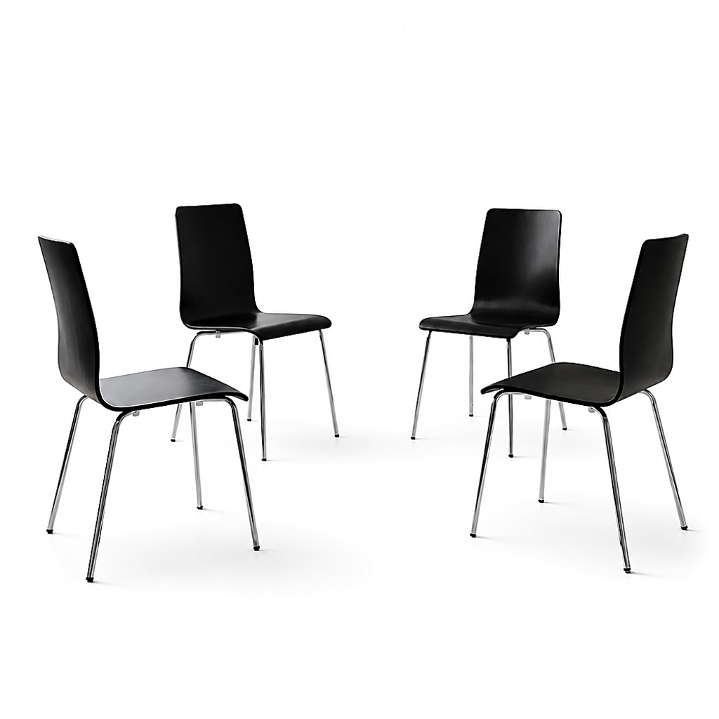 4PCS DINING CHAIR - BLACK