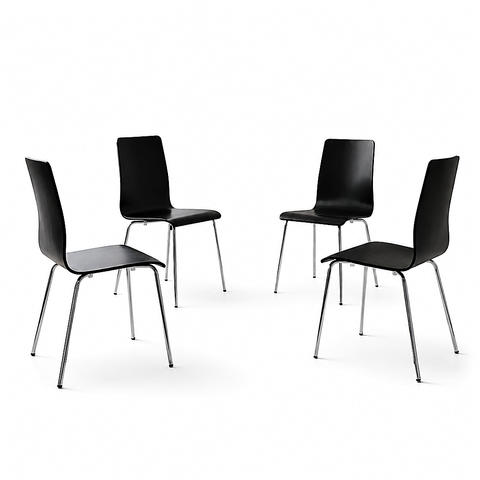 4PCS DINING CHAIR - BLACK