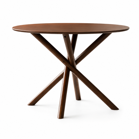ROBY ROUND DINING TABLE - DARK BROWN