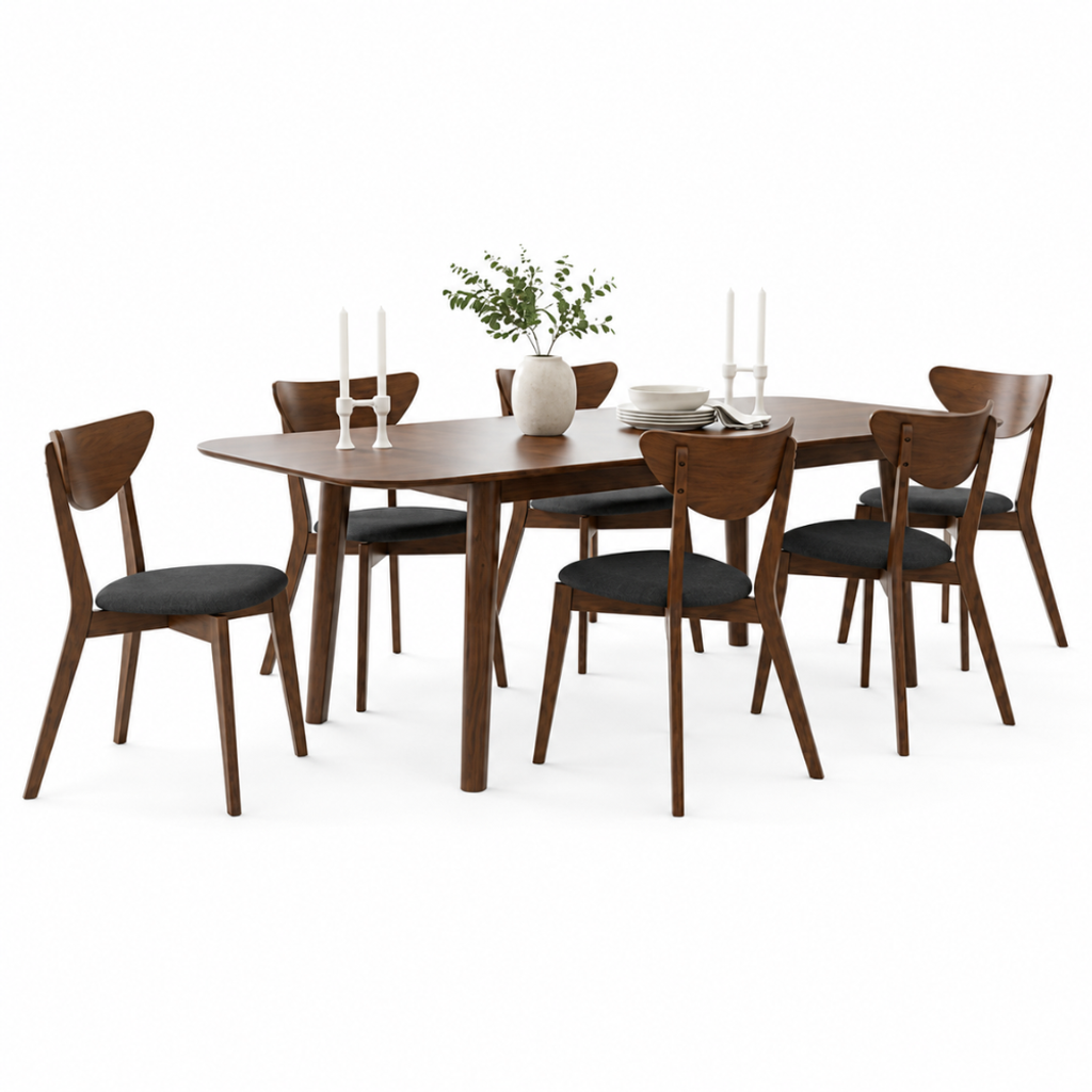 NAIDA 6 SEATER DINING SET - COCOA