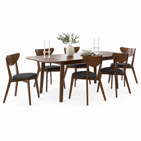 NAIDA 6 SEATER DINING SET - COCOA