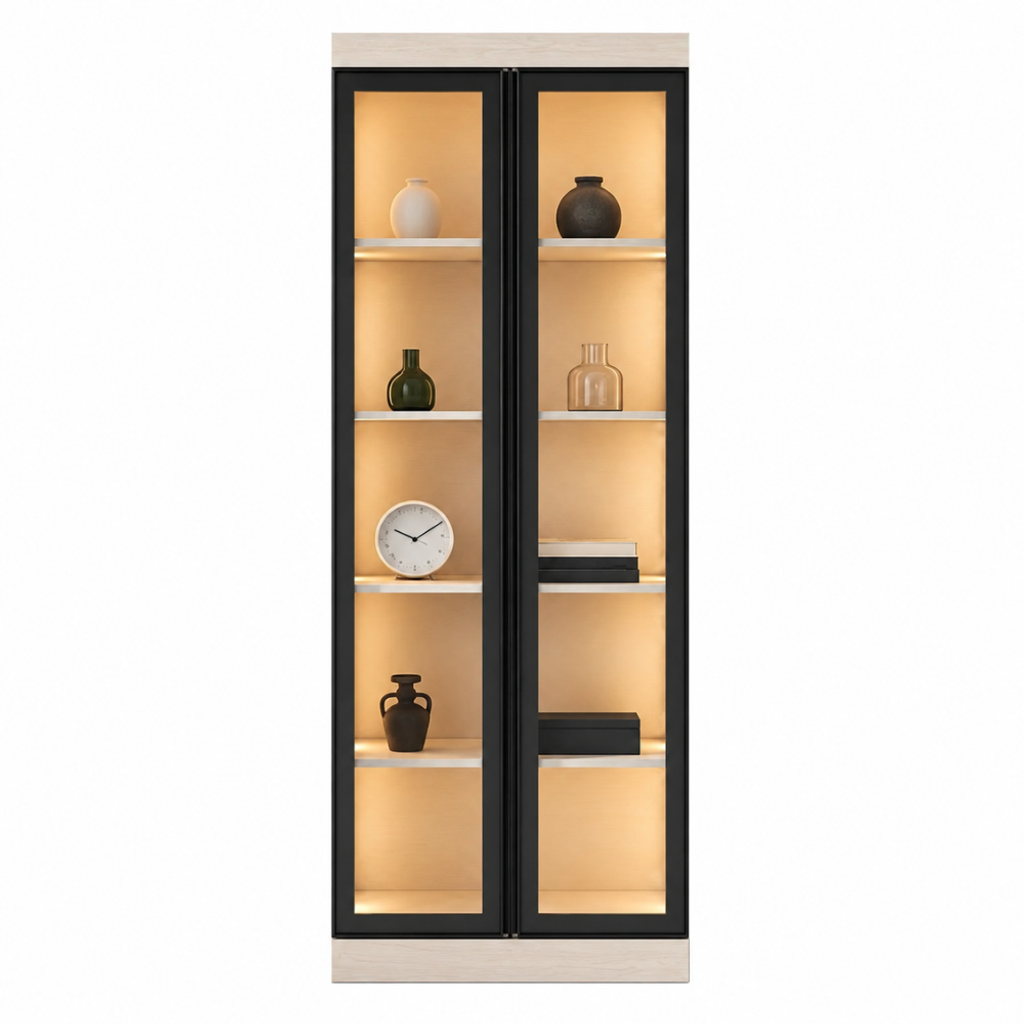 MORMO GLASS DOOR DISPLAY CABINET - IVORY