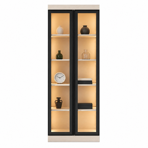 MORMO GLASS DOOR DISPLAY CABINET - IVORY