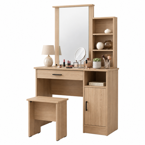 DUBLIN DRESSING TABLE SET - DARK OAK