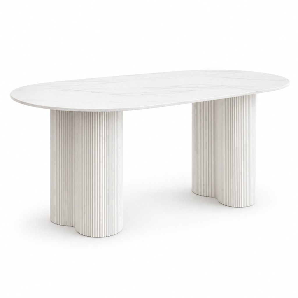AUBREY OVAL DINING TABLE - WHITE