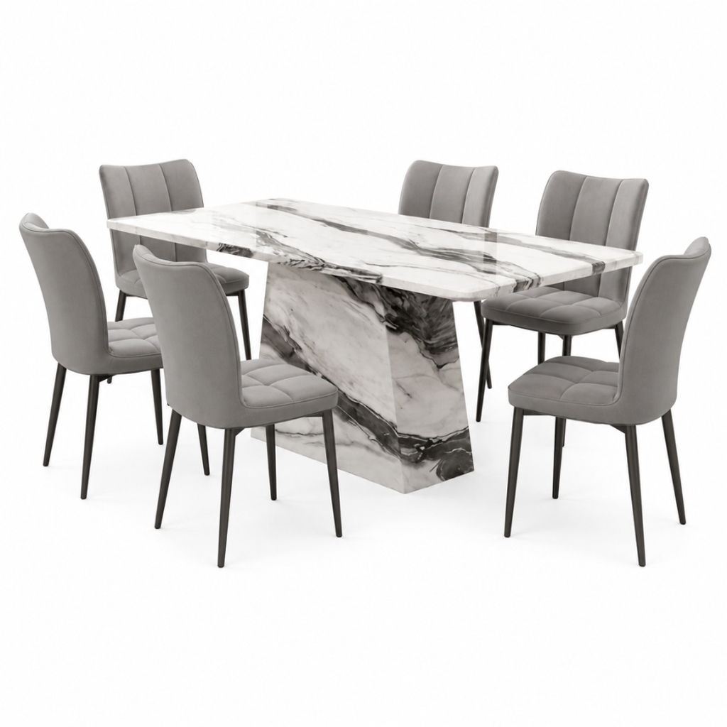 DARLYN DINING SET - GREY
