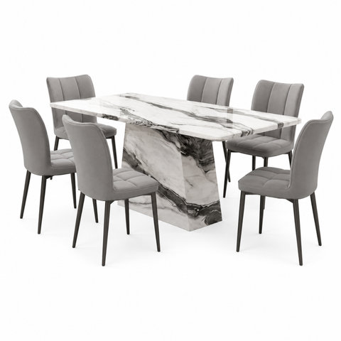 DARLYN DINING SET - GREY