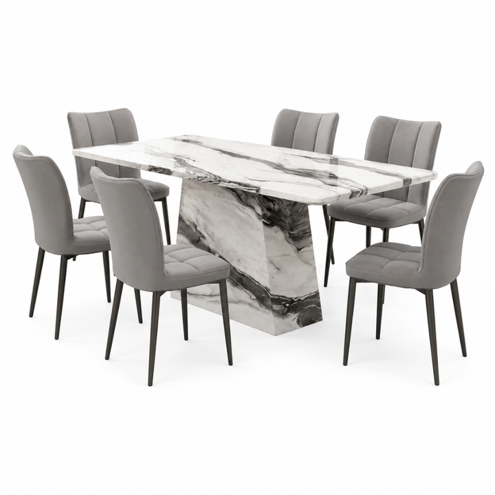 DARLYN DINING SET - GREY