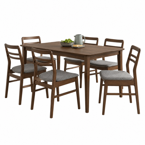 BONNIE 6 SEATER DINING SET - COCOA
