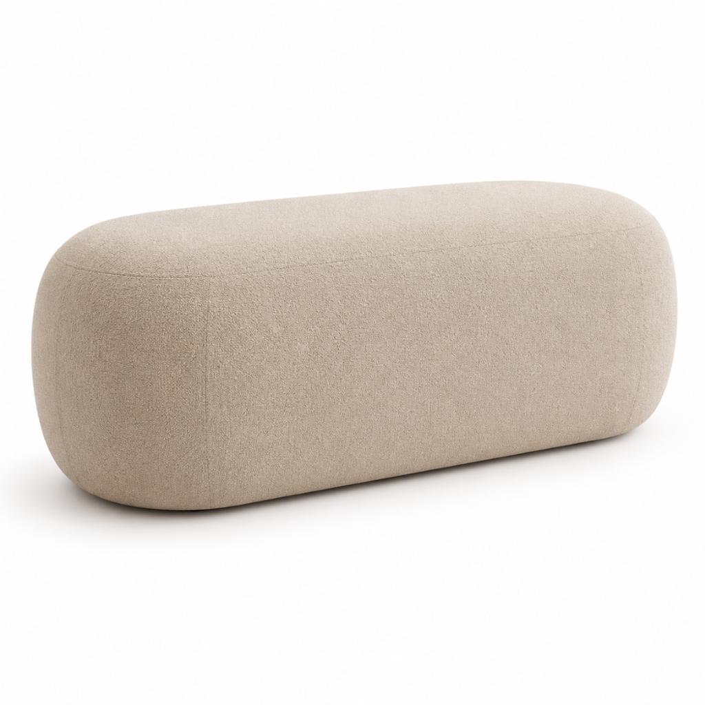 LEXI POUF BENCH - STONE