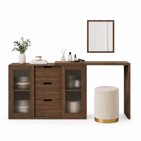 MARLOWE EXTENDABLE DRESSING TABLE - WALNUT