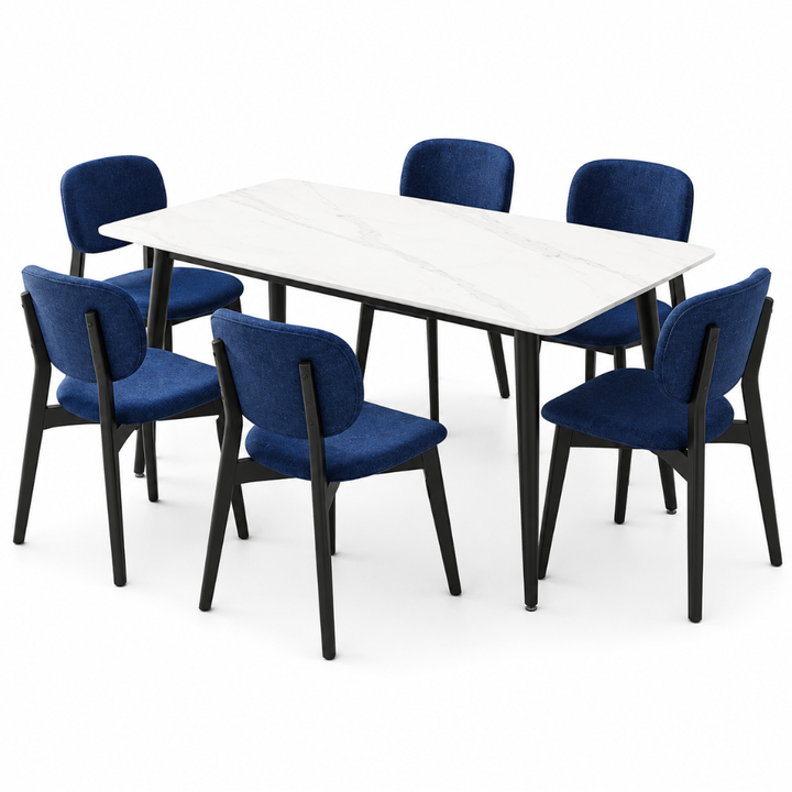 ELDA 6 SEATER DINING SET - BLUE