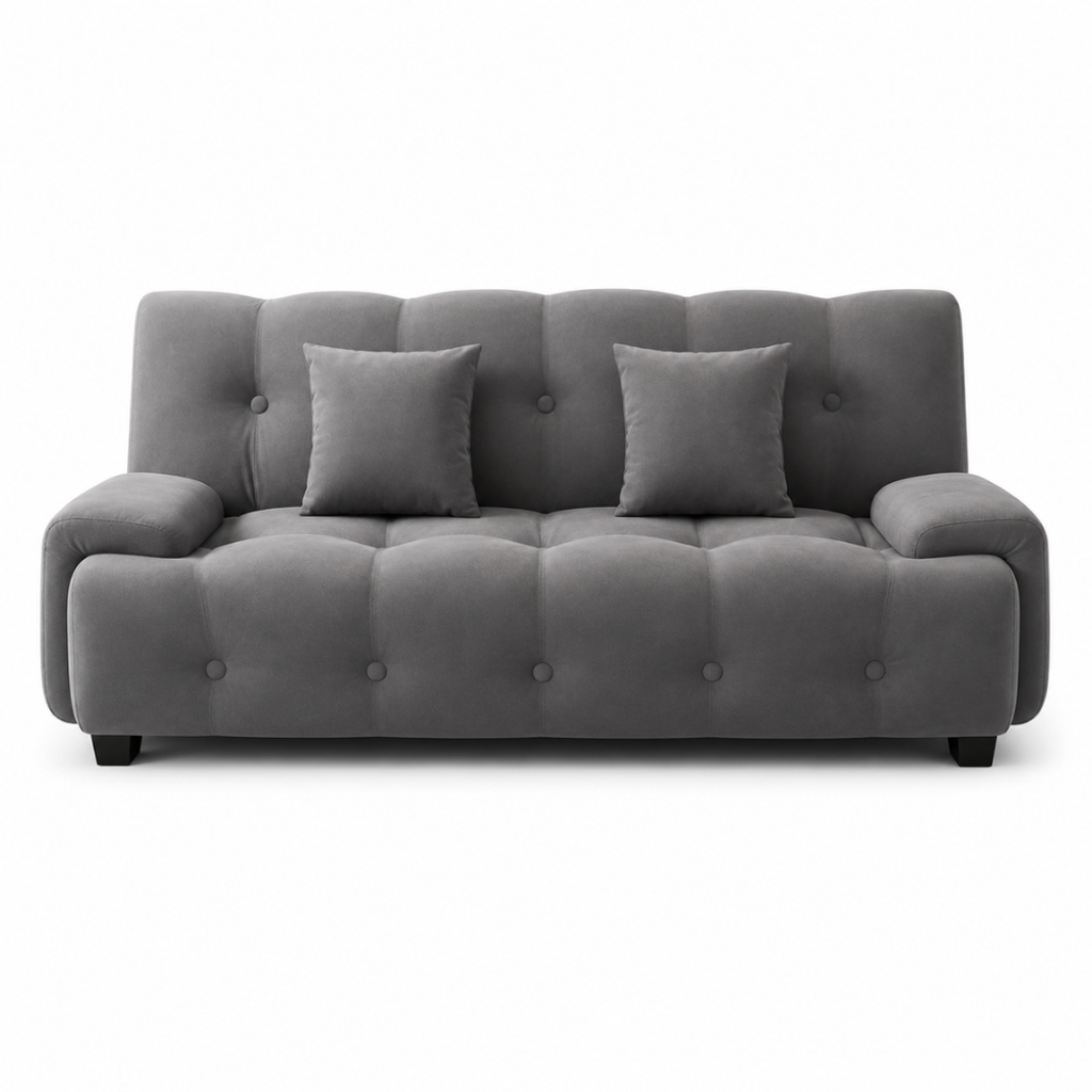 ORBIT SOFT VELVET SOFA BED - DARK GREY