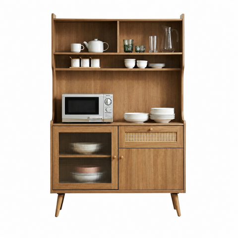 MANOR KITCHEN CABINET - LIGHT WALNUT
