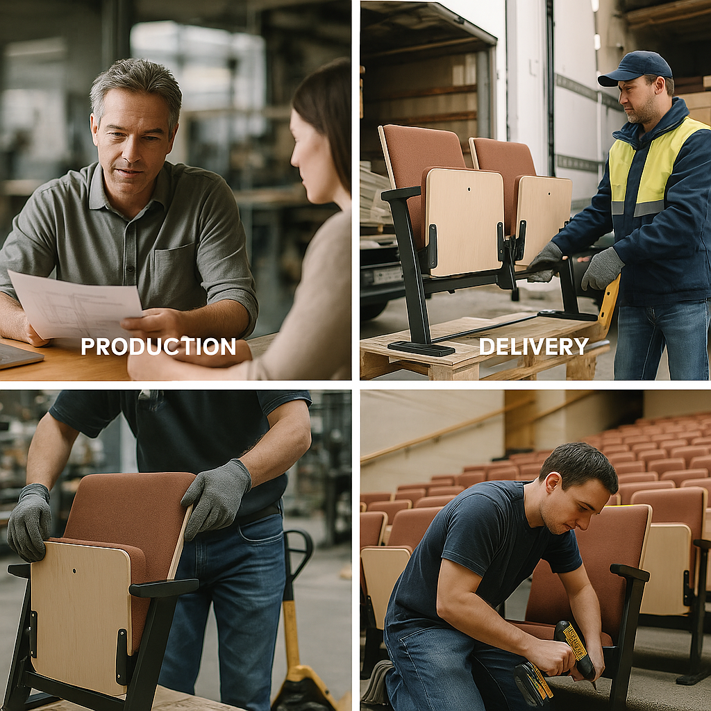 University auditorium seating procurement and installation timeline