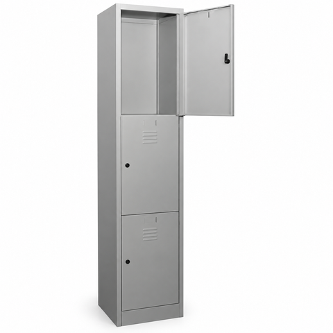 3 compartment locker
