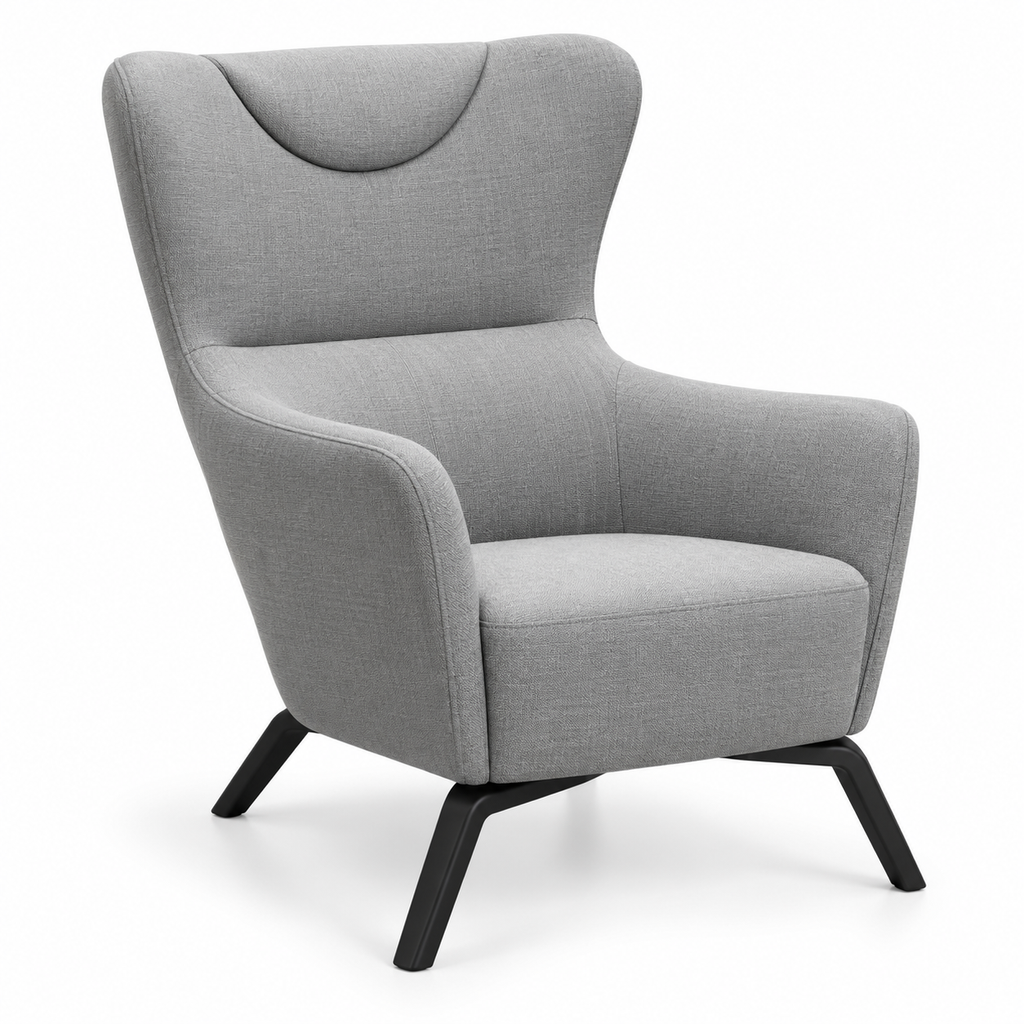wing chair light grey