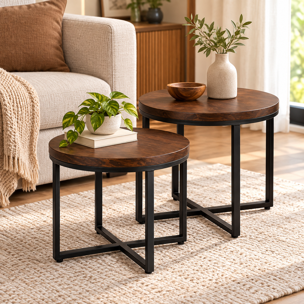 Cozy Nesting Tables Living Room