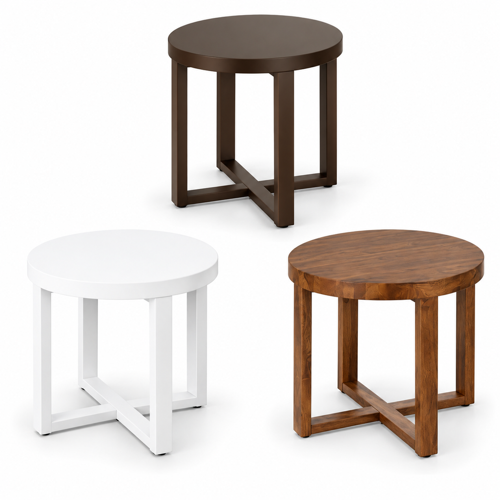 Modern Round Tables in Three Finishes