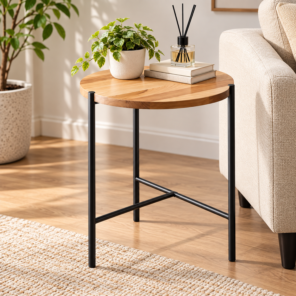 Cozy Scandinavian Round Side Table