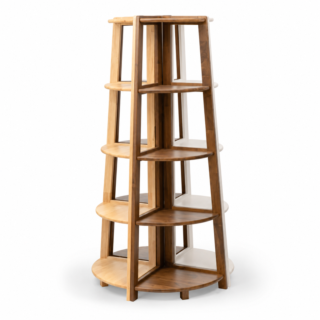 Tapered Two-Tone Wooden Corner Shelf