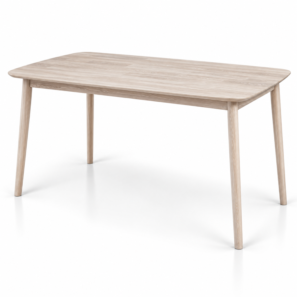 Minimalist Whitewashed Wood Dining Table