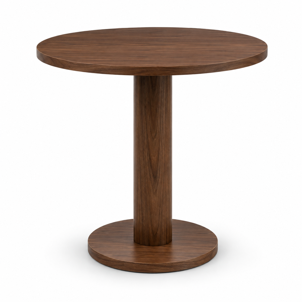 Minimalist Walnut Pedestal Table