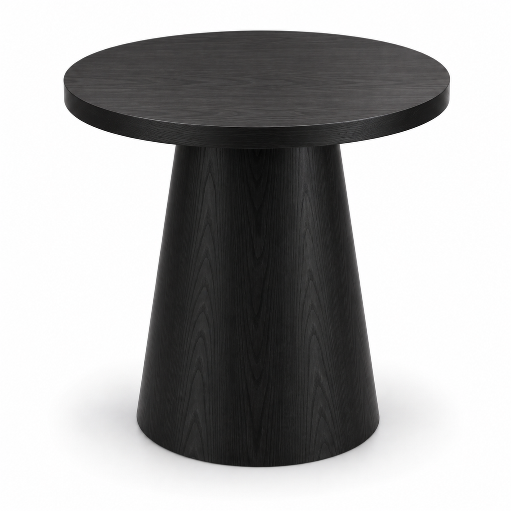 Minimalist Black Round Wood Table