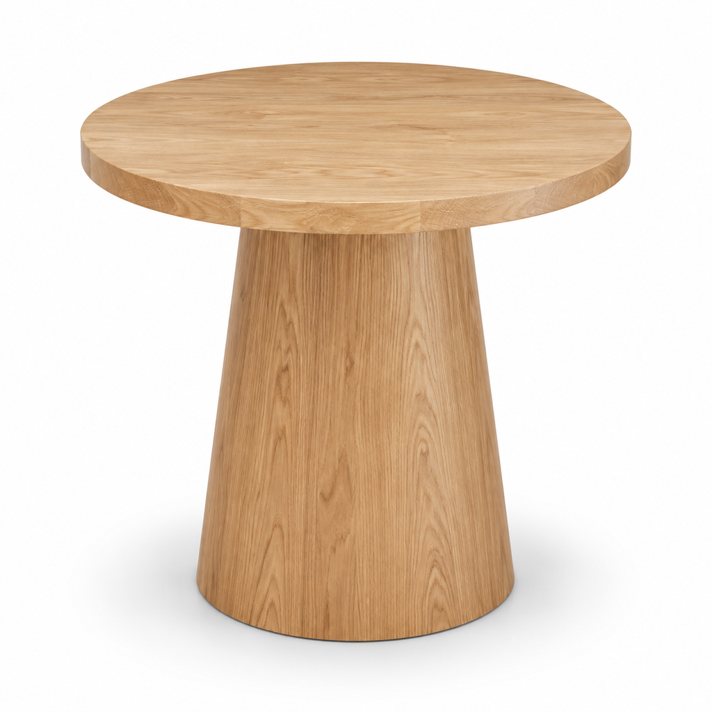 Minimalist Natural Oak Pedestal Table (1)