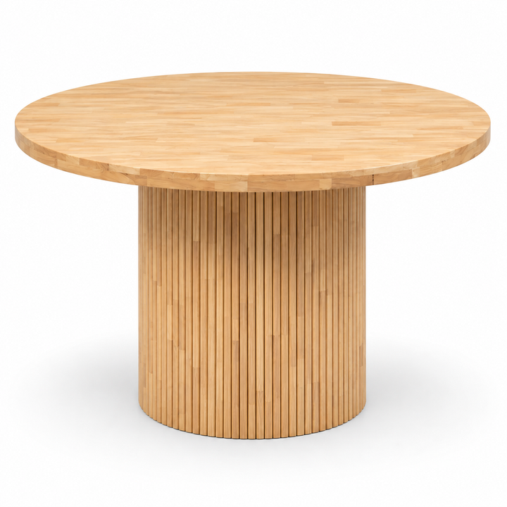 Modern Round Fluted Wood Table