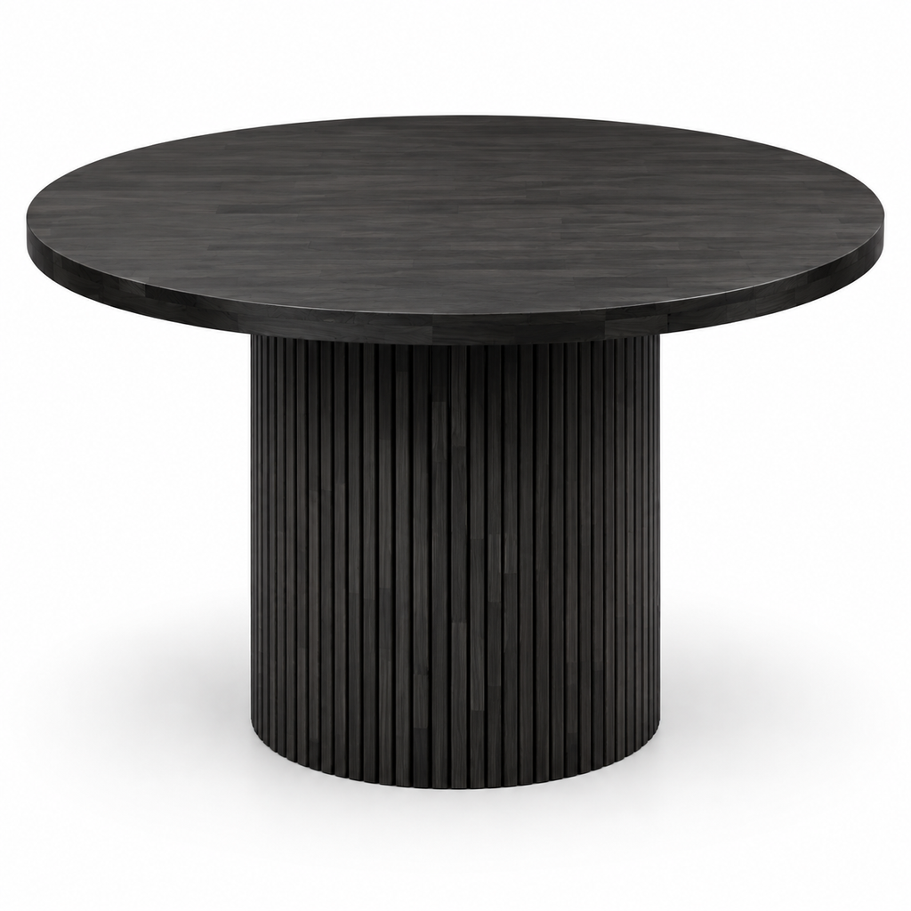 Modern Black Fluted Pedestal Table