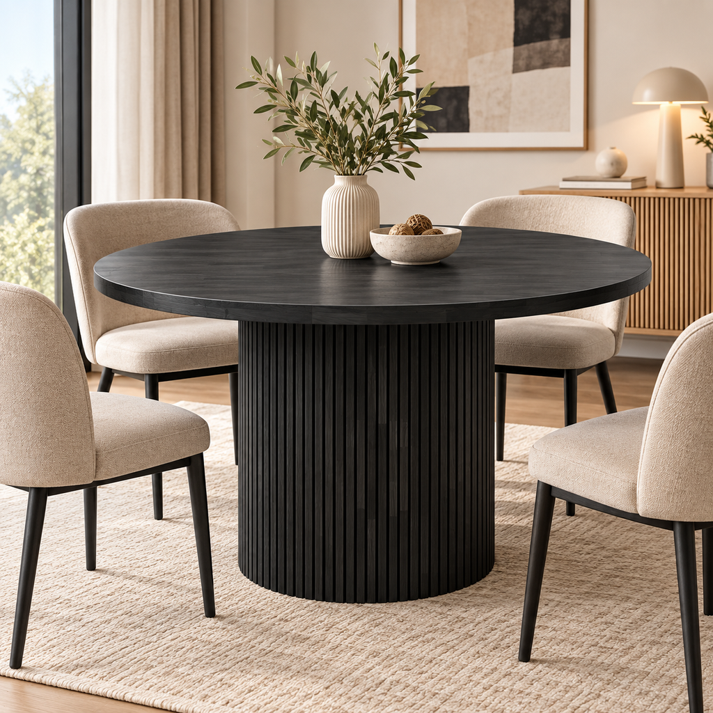 Scandinavian Black Dining Table Scene