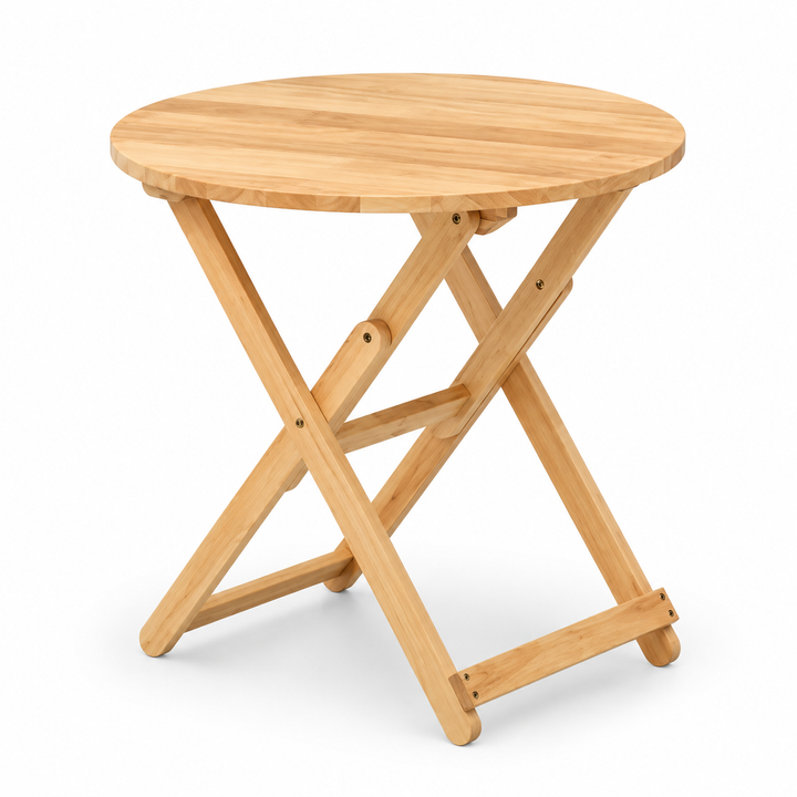 Light Wood Folding Round Table