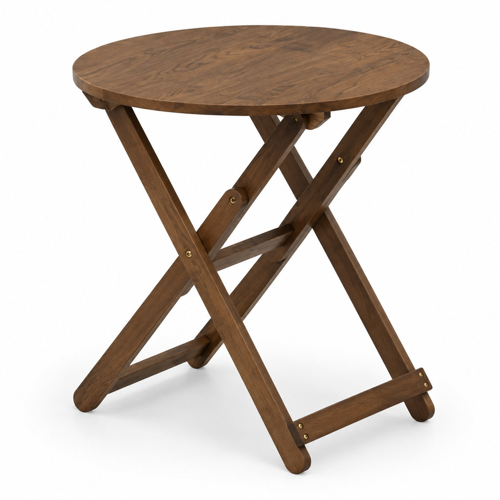 Round Wooden Folding Bistro Table