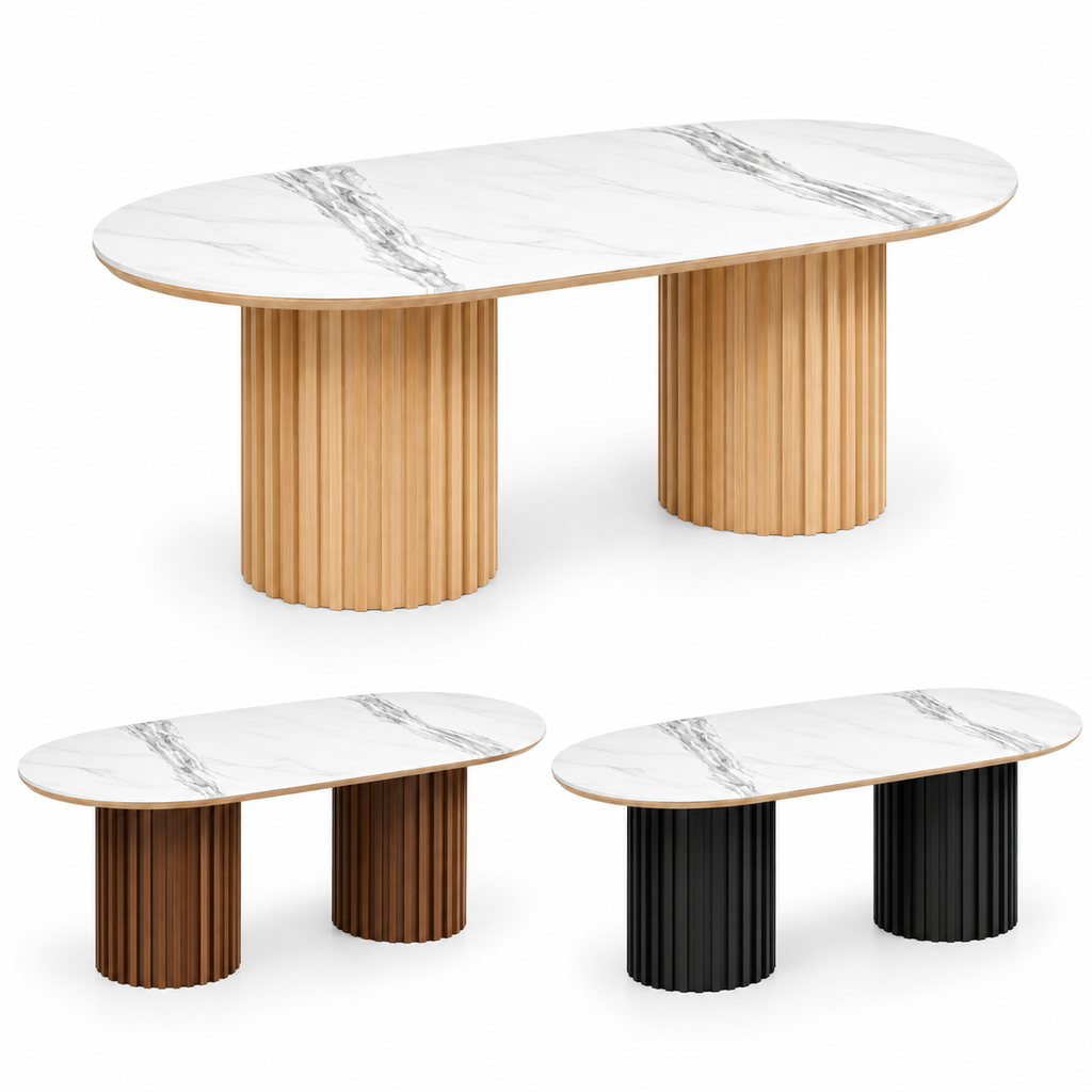 Modern Oval Marble Dining Table Collection