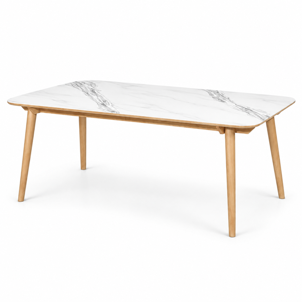 Modern White Marble Dining Table