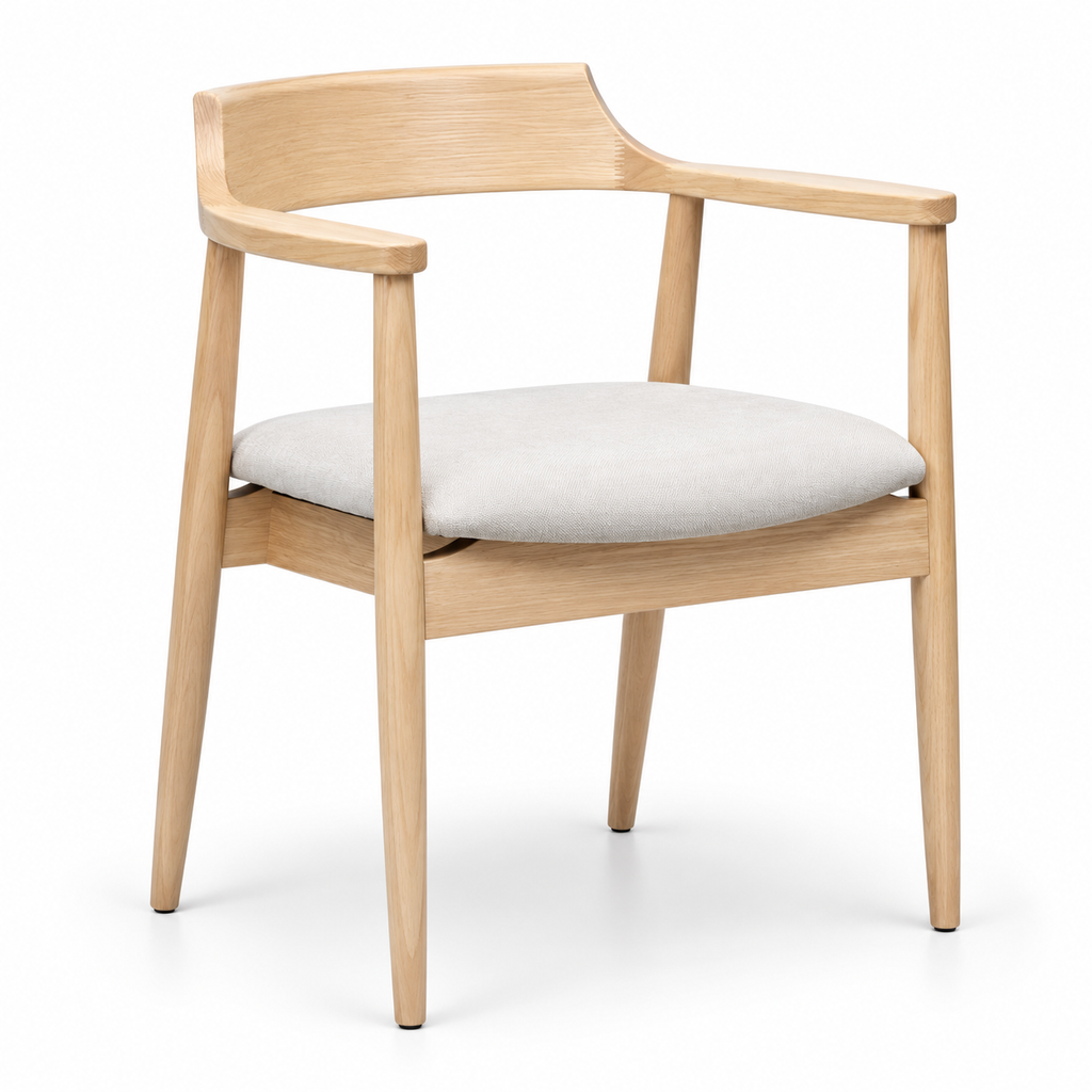 Scandinavian Oak Armchair on White