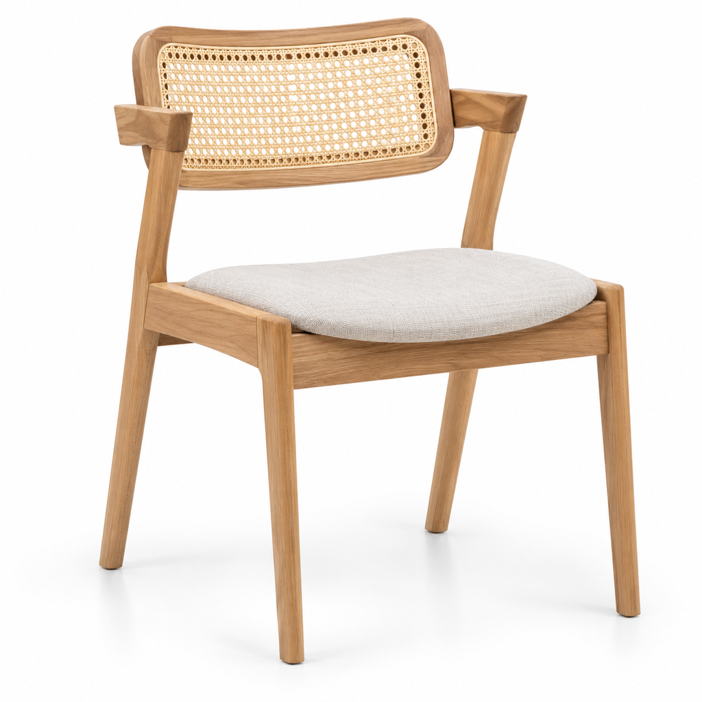 Scandinavian Cane-Back Dining Chair