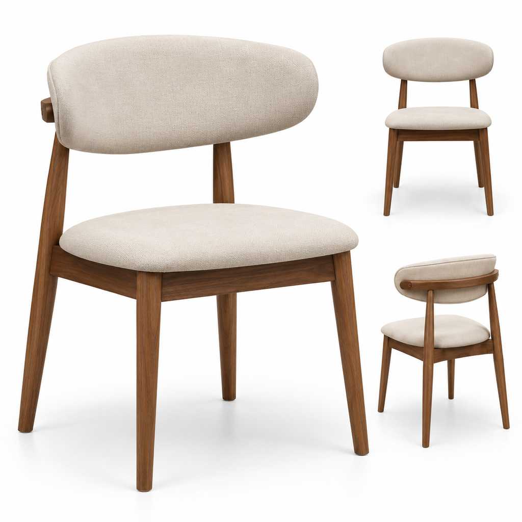 Mid-Century Walnut Dining Chair Views