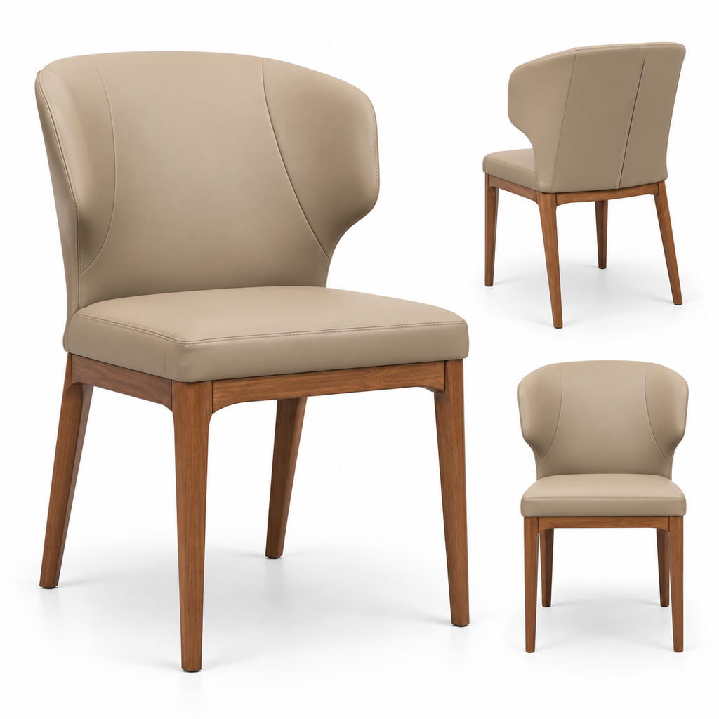 Modern Taupe Upholstered Chair Collection