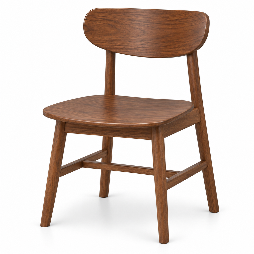 Walnut Mid-Century Wooden Chair
