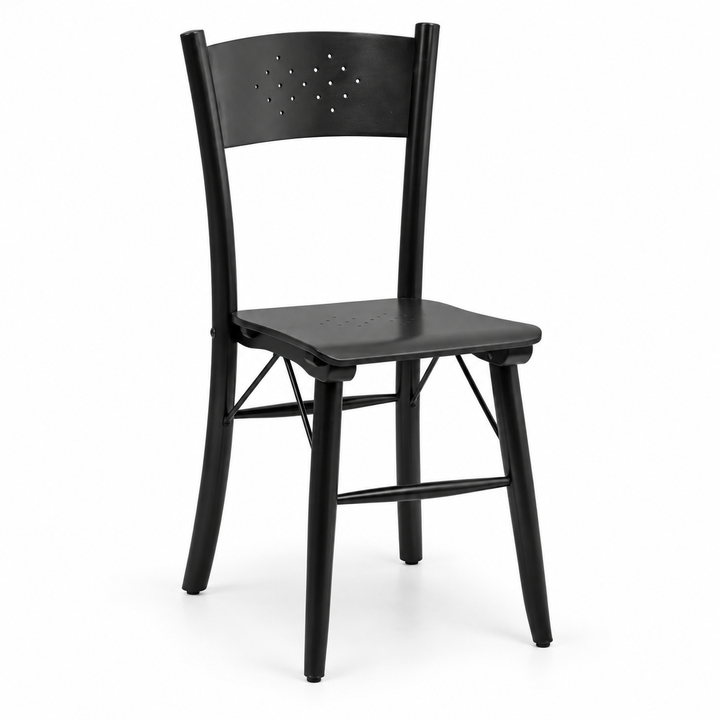 Minimalist Black Perforated Chair