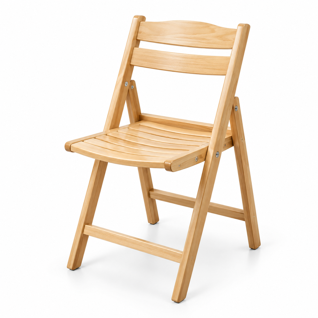 Light Wood Folding Chair Studio Photo