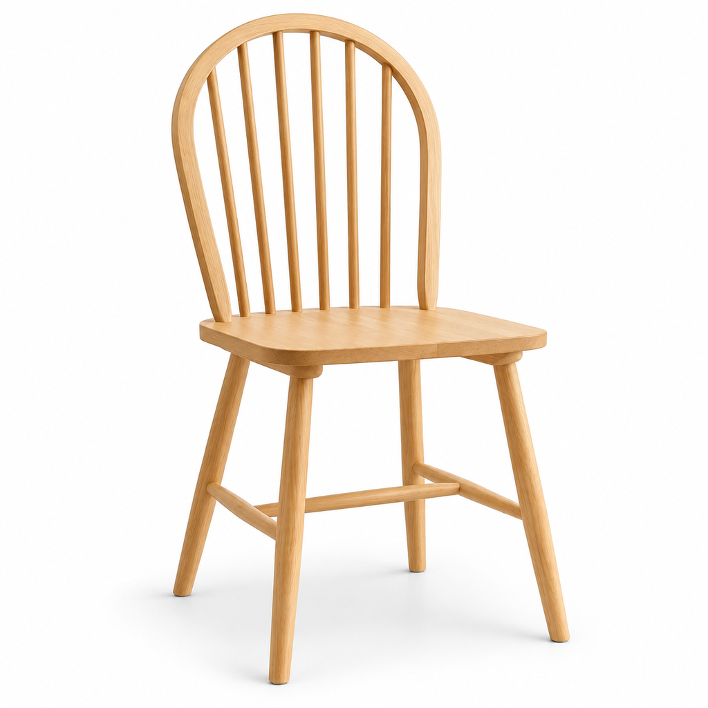 Natural Wood Spindle-Back Chair