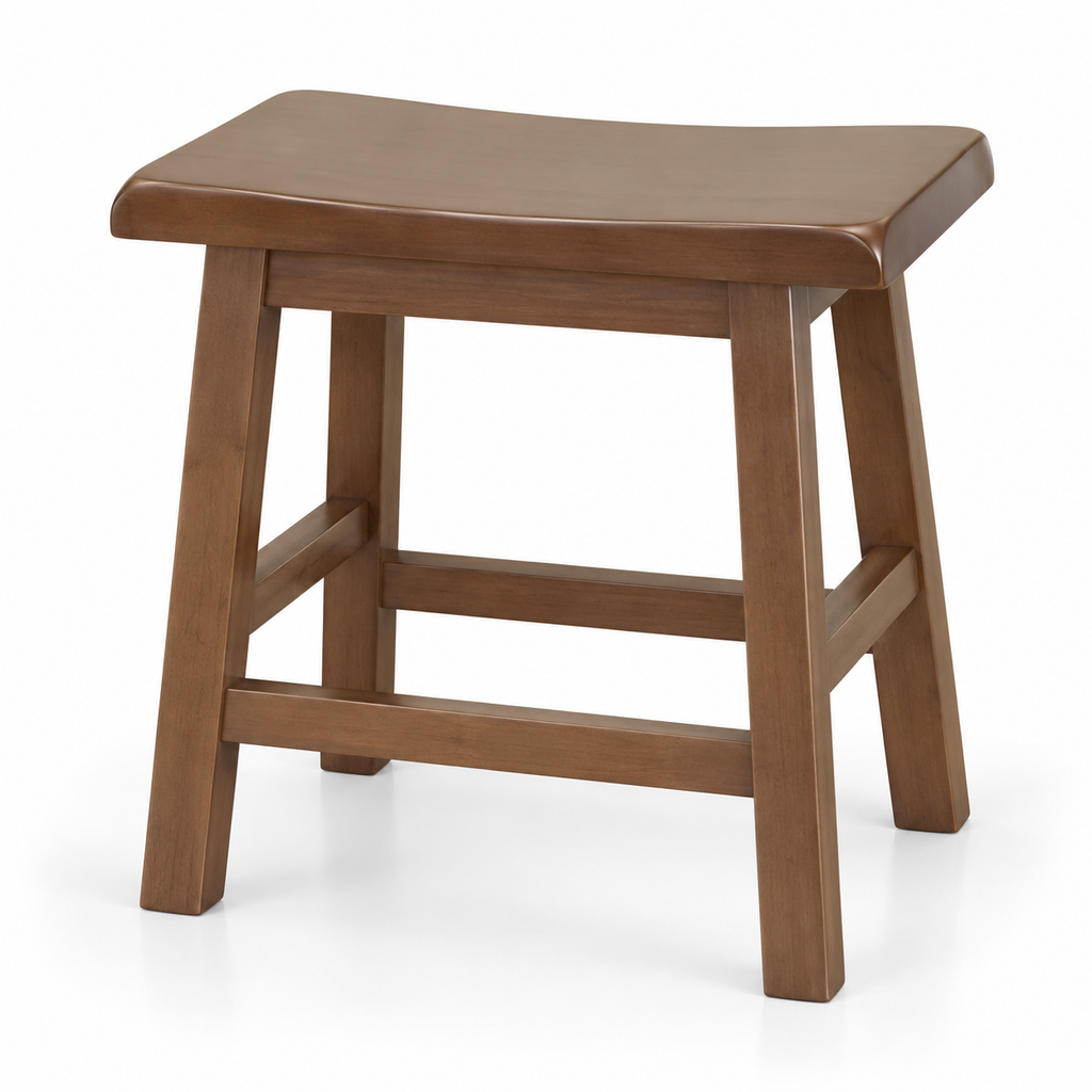 Taupe Wooden Stool Product Photo (1)
