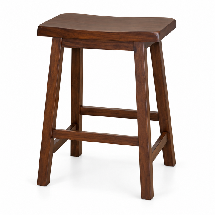 Walnut Wooden Stool Product Shot