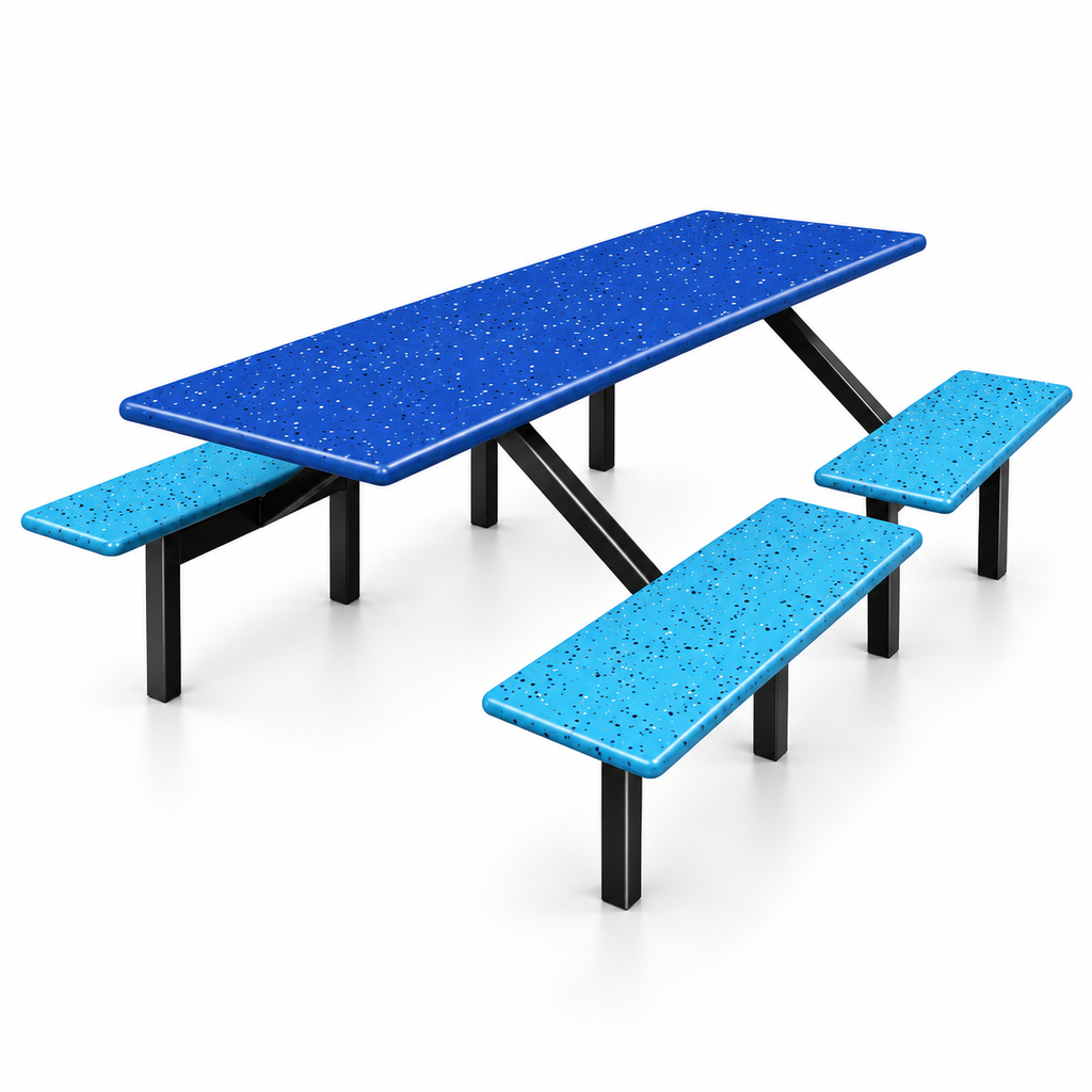 Speckled Blue Cafeteria Picnic Table